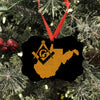 West Virginia square & compass freemason symbol state map - Medallion Aluminum Ornament