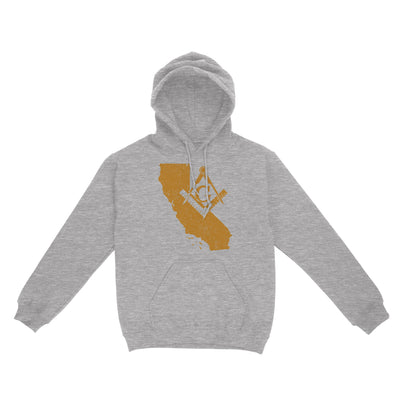 California Freemason State Map Square & Compass Symbol - Hoodie