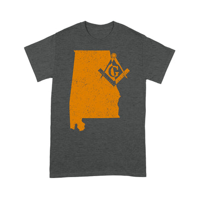 Alabama Freemason State Map Square & Compass Symbol - T Shirt