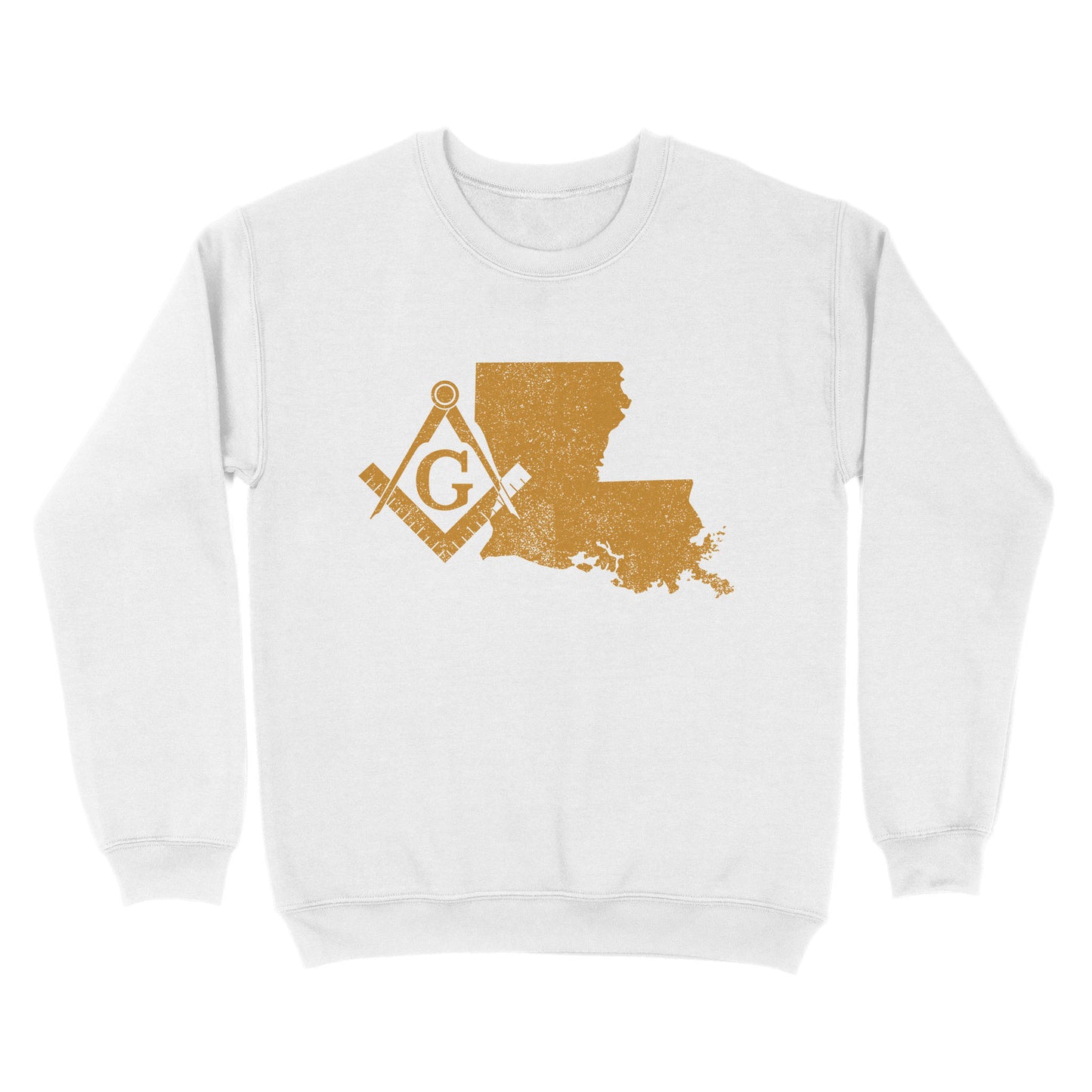 Louisiana Freemason State Map Square & Compass Symbol - Sweatshirt