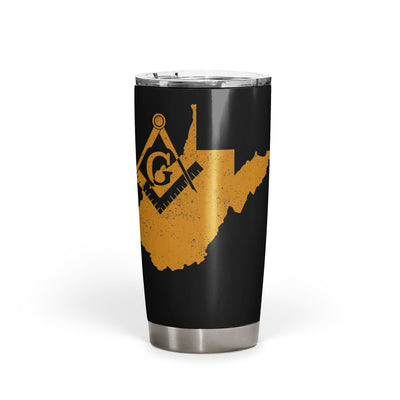 West Virginia Square & Compass Freemason symbol state map - 20oz Fat Tumbler