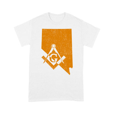 Nevada Freemason State Map Square & Compass Symbol - T Shirt