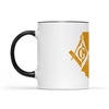 Ohio square & compass freemason symbol state map - Accent Mug