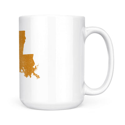 Louisiana square & compass freemason symbol state map - White Mug