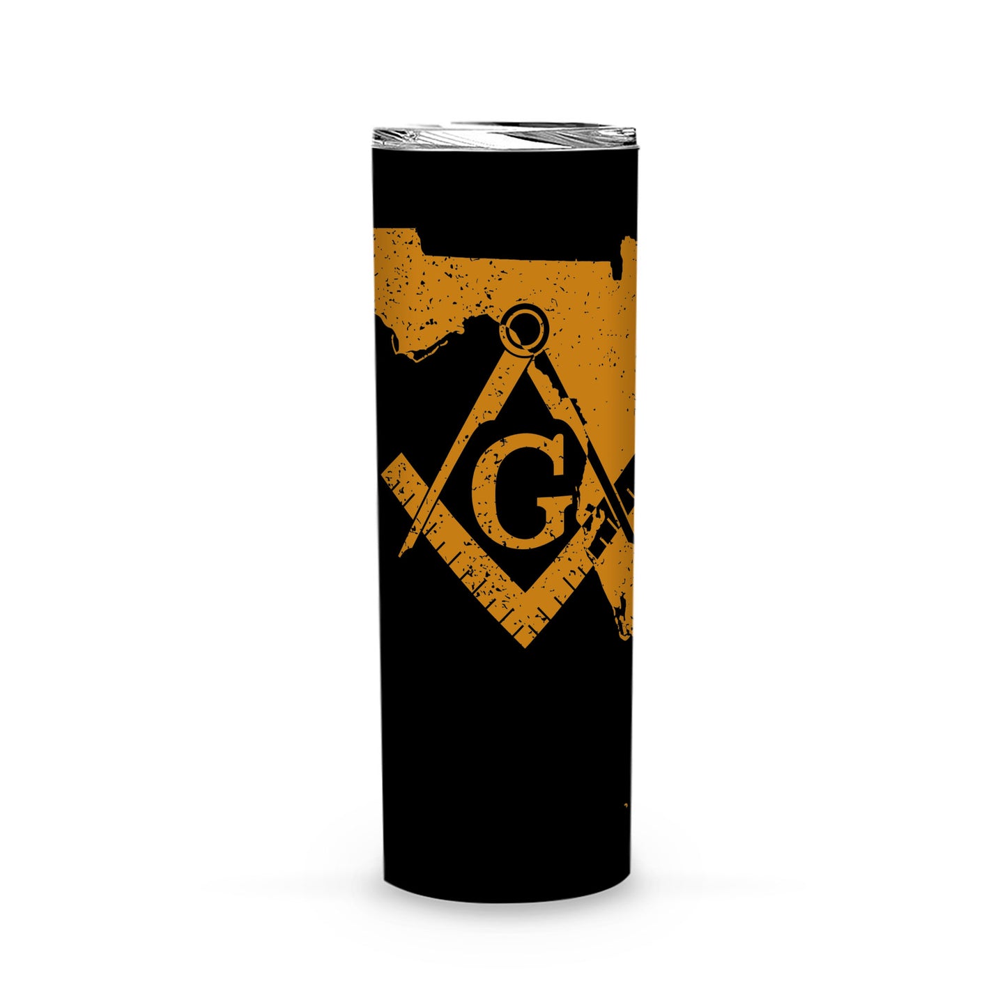 Florida Square & Compass Freemason symbol state map -Skinny Tumbler