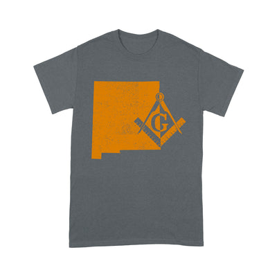 New Mexico Freemason State Map Square & Compass Symbol - T Shirt