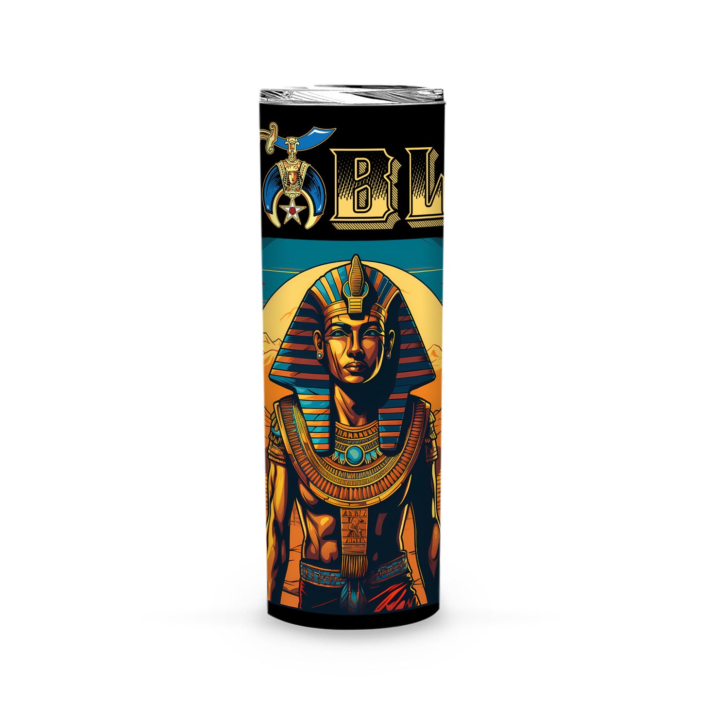 Noble Shriner Egyptian Pharaoh King Pyramids - Skinny Tumbler - MS230728_08