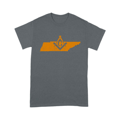 Tennessee Freemason State Map Square & Compass Symbol - T Shirt