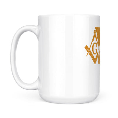 Missouri square & compass freemason symbol state map - White Mug