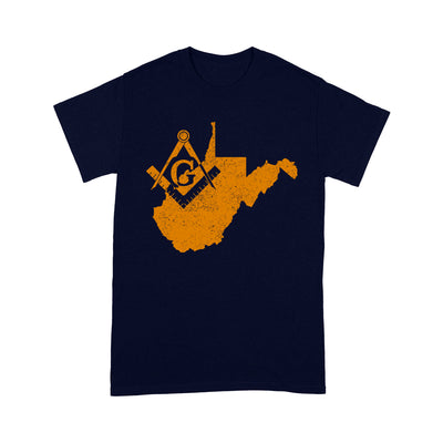 West Virginia Freemason State Map Square & Compass Symbol - T Shirt