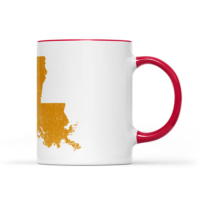 Louisiana square & compass freemason symbol state map - Accent Mug