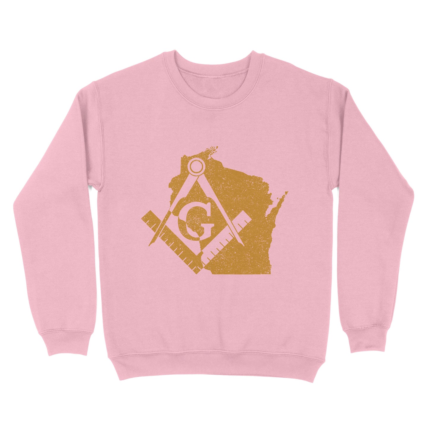 Wisconsin Freemason State Map Square & Compass Symbol - Sweatshirt