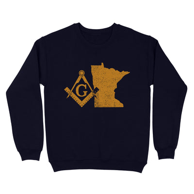 Minnesota Freemason State Map Square & Compass Symbol - Sweatshirt