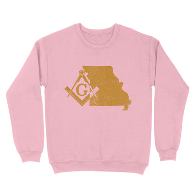 Missouri Freemason State Map Square & Compass Symbol - Sweatshirt