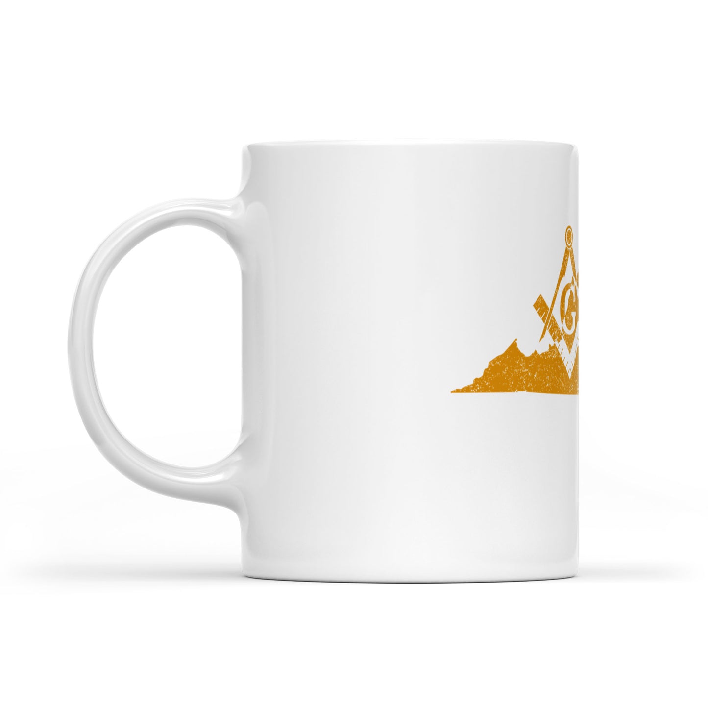 Virginia square & compass freemason symbol state map - White Mug