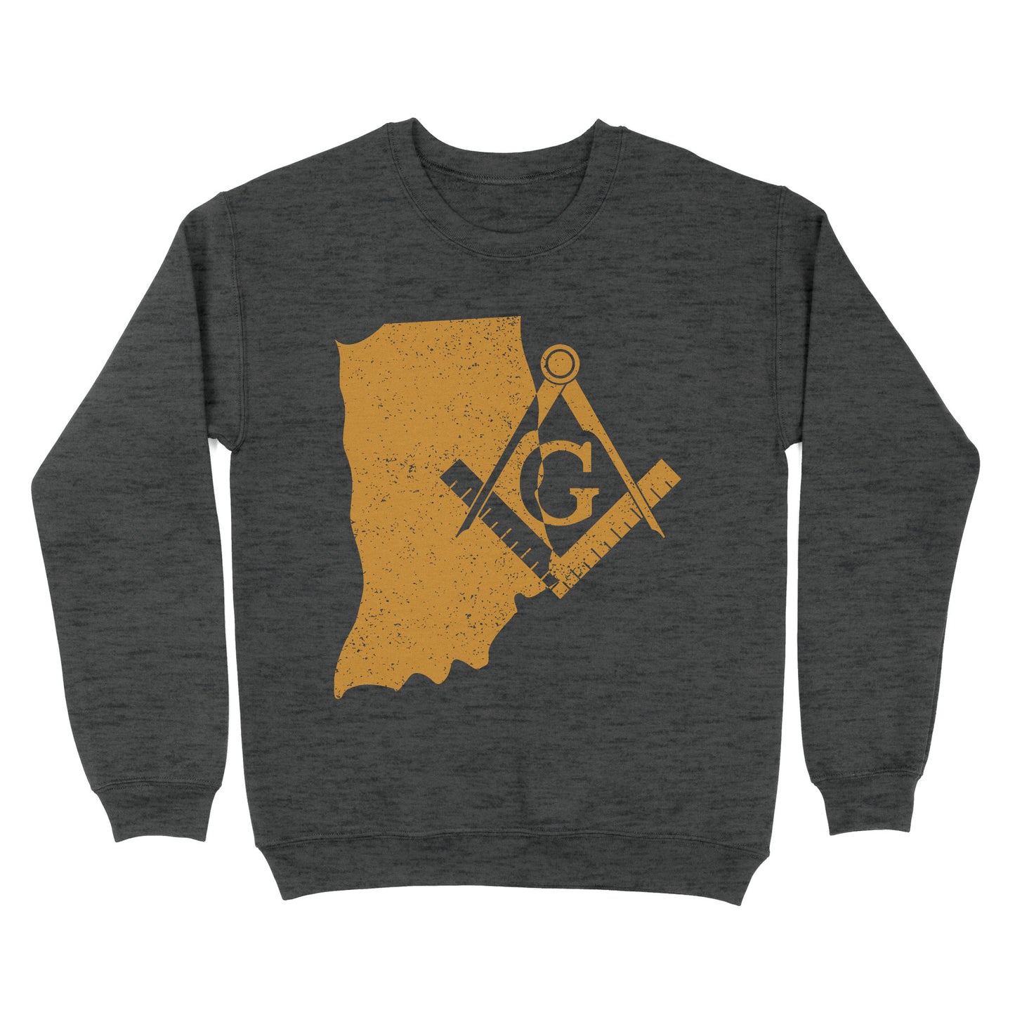 Indiana Freemason State Map Square & Compass Symbol - Sweatshirt