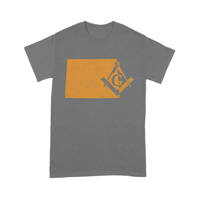 Wyoming Freemason State Map Square & Compass Symbol - T Shirt