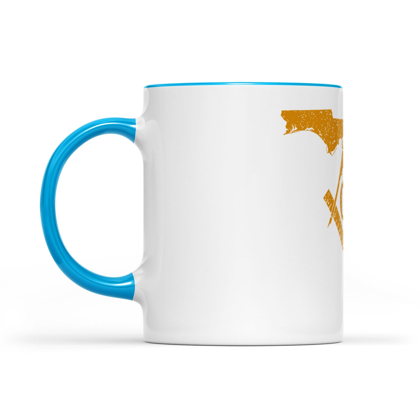 Florida square & compass freemason symbol state map - Accent Mug