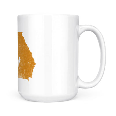 Georgia square & compass freemason symbol state map - White Mug