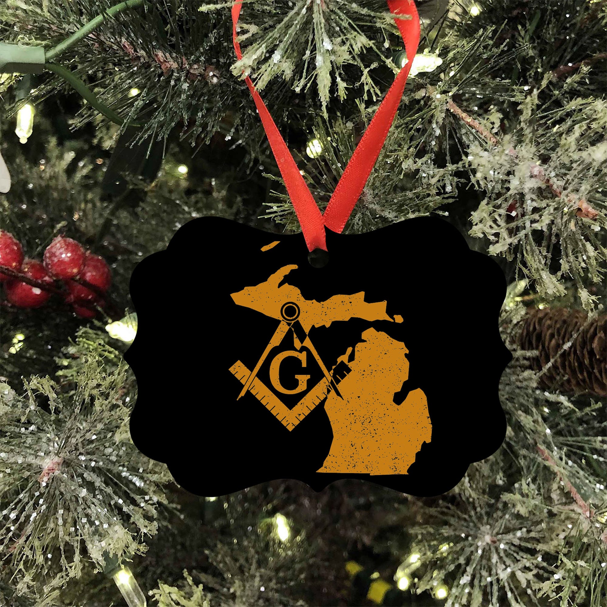 Michigan square & compass freemason symbol state map - Medallion Alumi ...