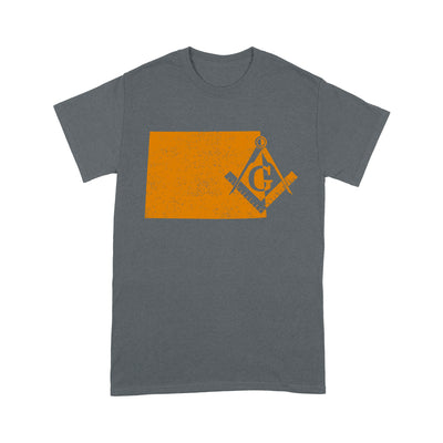 Wyoming Freemason State Map Square & Compass Symbol - T Shirt