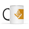 South Dakota square & compass freemason symbol state map - Accent Mug