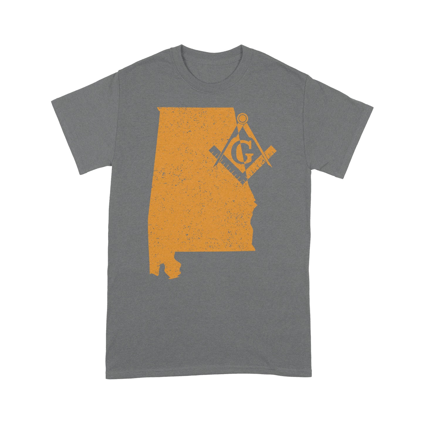 Alabama Freemason State Map Square & Compass Symbol - T Shirt