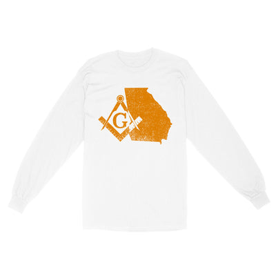 Georgia Freemason State Map Square & Compass Symbol - Long Sleeve