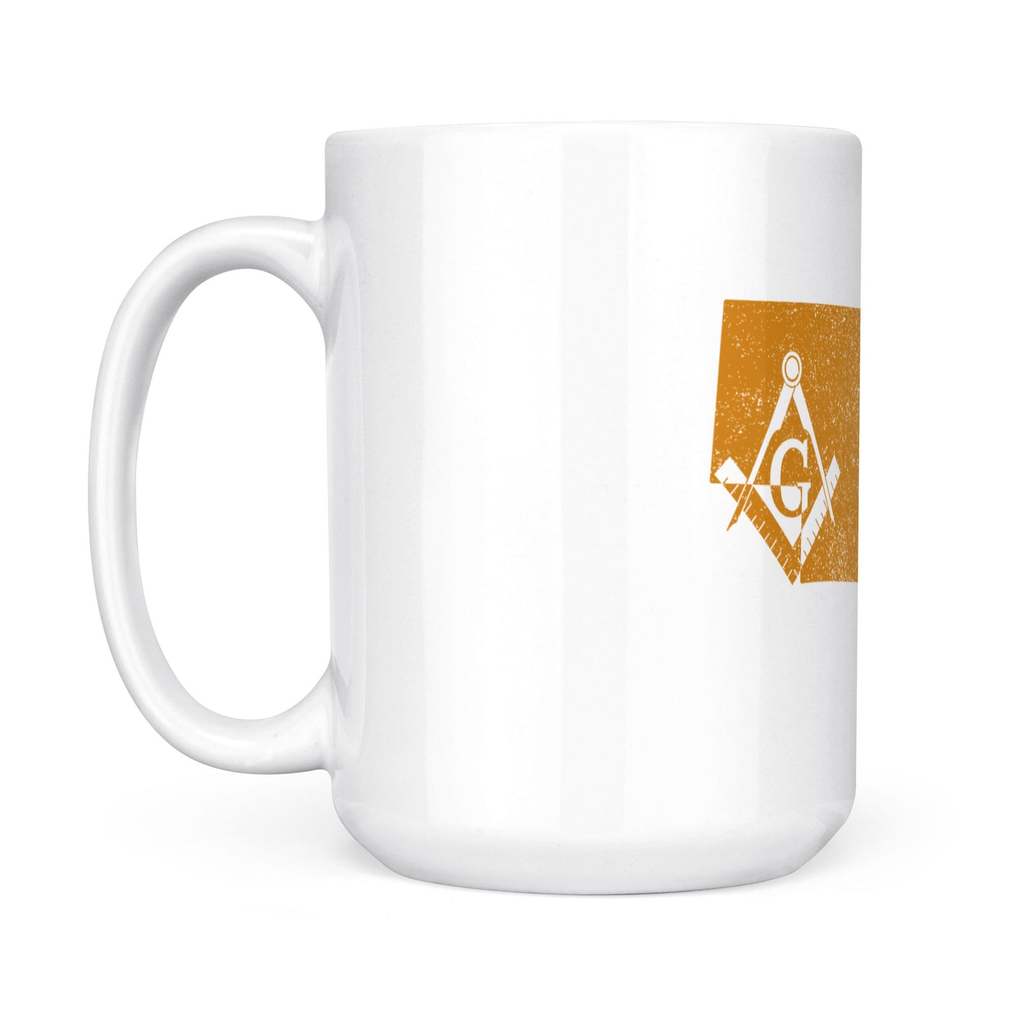 Nebraska square & compass freemason symbol state map - White Mug