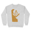 Delaware Freemason State Map Square & Compass Symbol - Sweatshirt