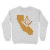 California Freemason State Map Square & Compass Symbol - Sweatshirt