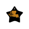 Louisiana square & compass freemason symbol state map - Star Ceramic Ornament