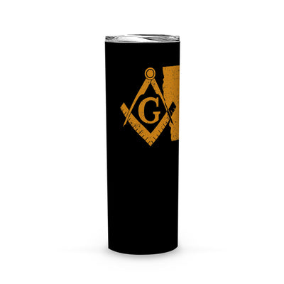 Iowa Square & Compass Freemason symbol state map -Skinny Tumbler