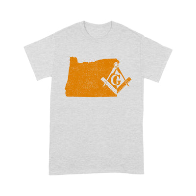 Oregon Freemason State Map Square & Compass Symbol - T Shirt