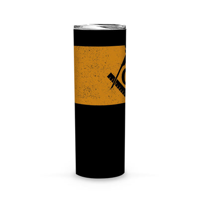 North Dakota Square & Compass Freemason symbol state map -Skinny Tumbler