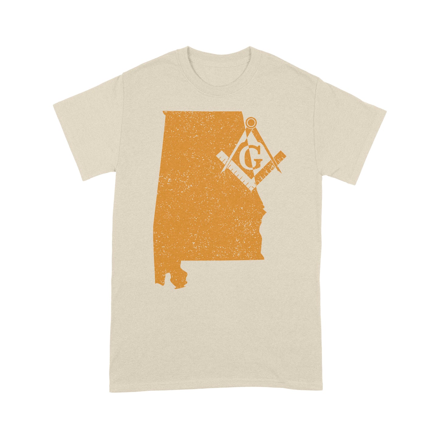 Alabama Freemason State Map Square & Compass Symbol - T Shirt