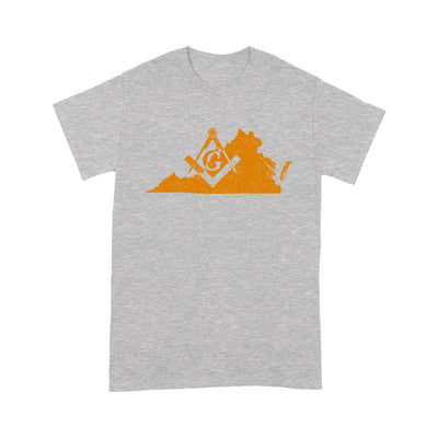 Virginia Freemason State Map Square & Compass Symbol - T Shirt