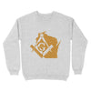 Wisconsin Freemason State Map Square & Compass Symbol - Sweatshirt