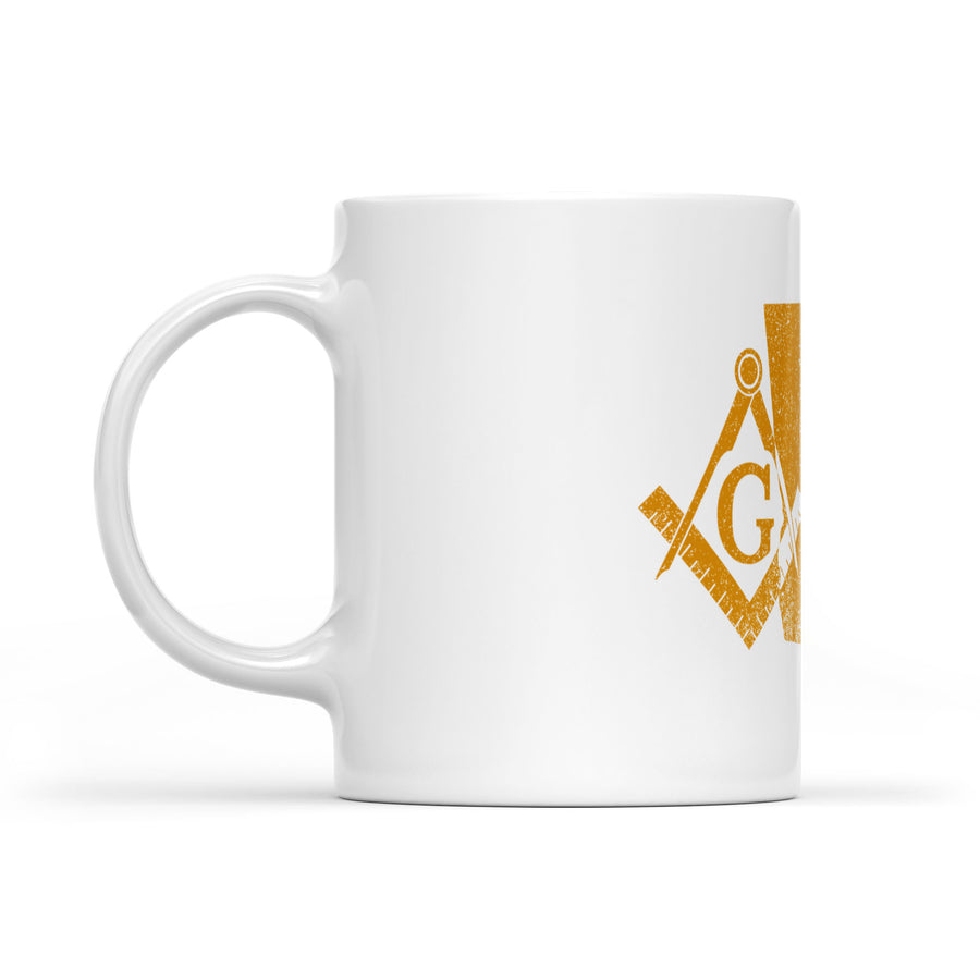 Georgia square & compass freemason symbol state map - White Mug