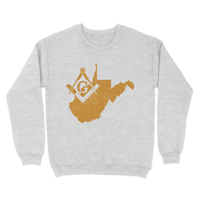 West Virginia Freemason State Map Square & Compass Symbol - Sweatshirt