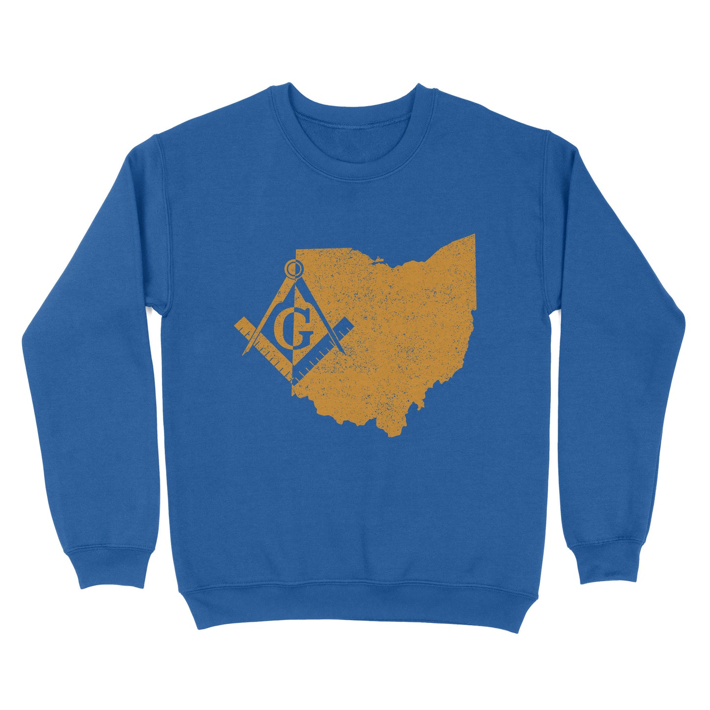 Ohio Freemason State Map Square & Compass Symbol - Sweatshirt