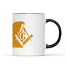 Oregon square & compass freemason symbol state map - Accent Mug