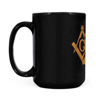 Mississippi square & compass freemason symbol state map - Black Mug