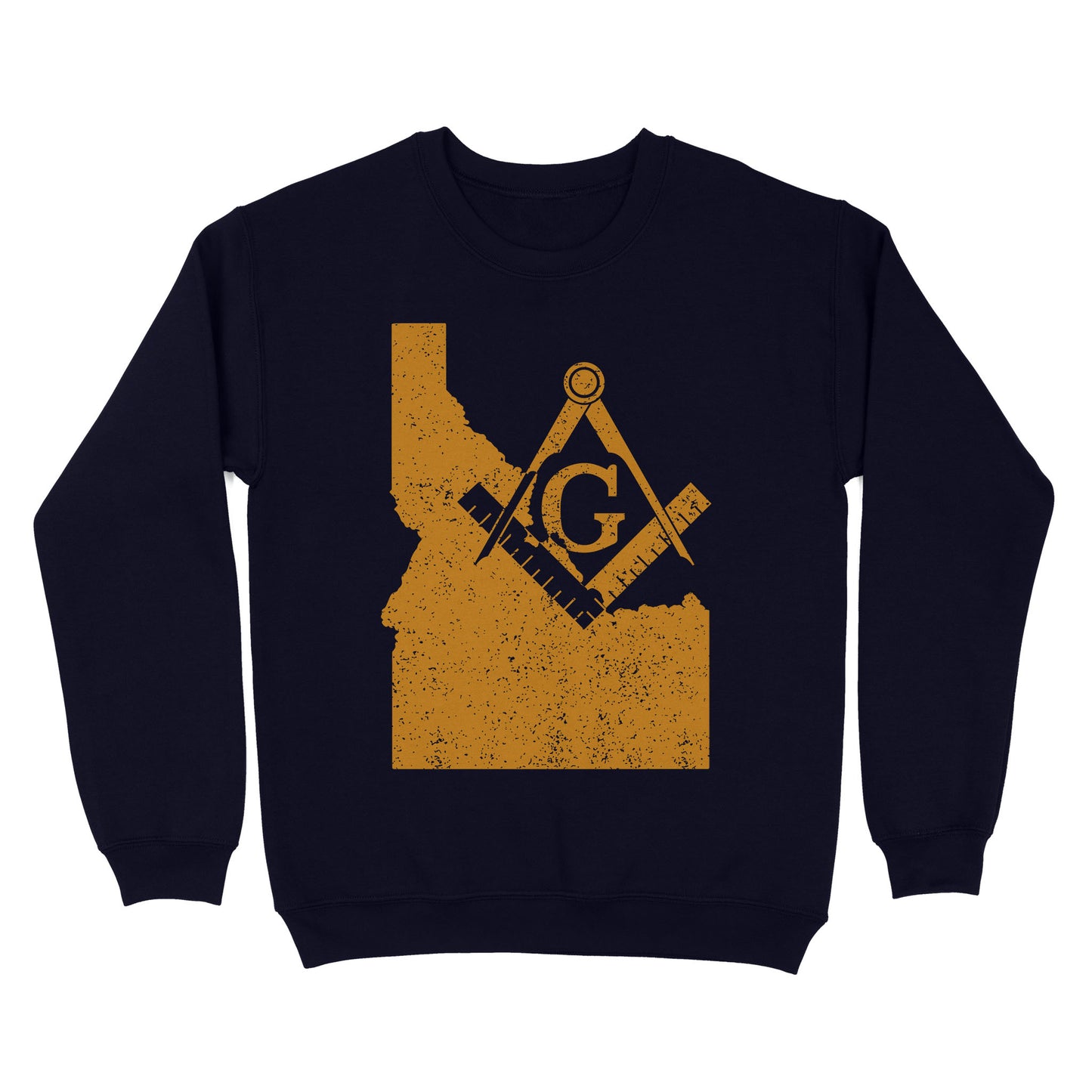 Idaho Freemason State Map Square & Compass Symbol - Sweatshirt