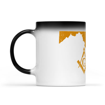 Maryland square & compass freemason symbol state map - Color Changing Mug