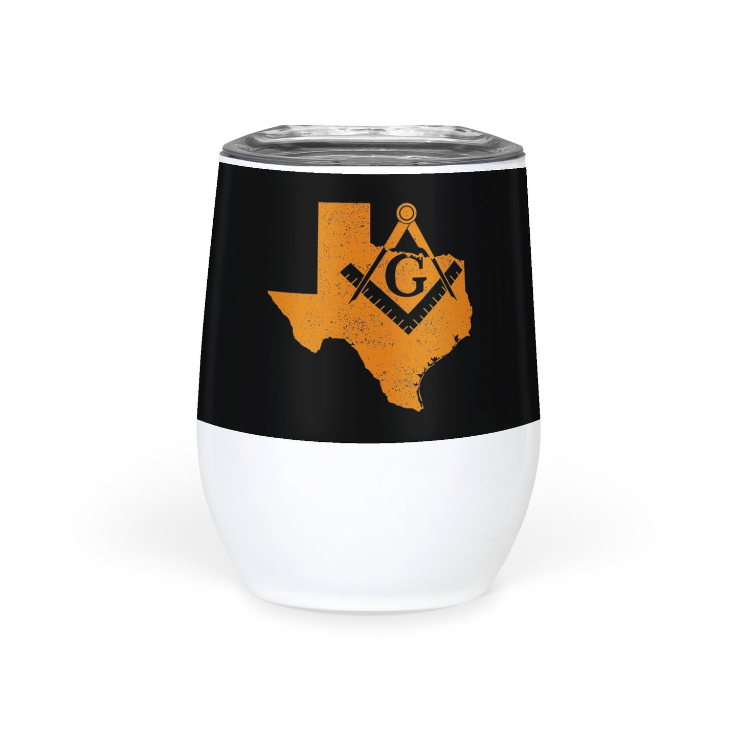 Texas Square & Compass Freemason symbol state map - Wine Tumbler