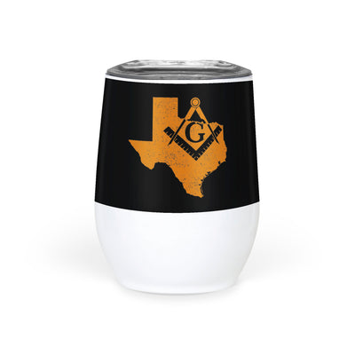 Texas Square & Compass Freemason symbol state map - Wine Tumbler