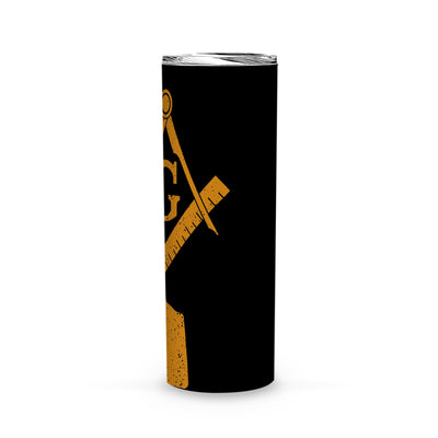 Delaware Square & Compass Freemason symbol state map -Skinny Tumbler