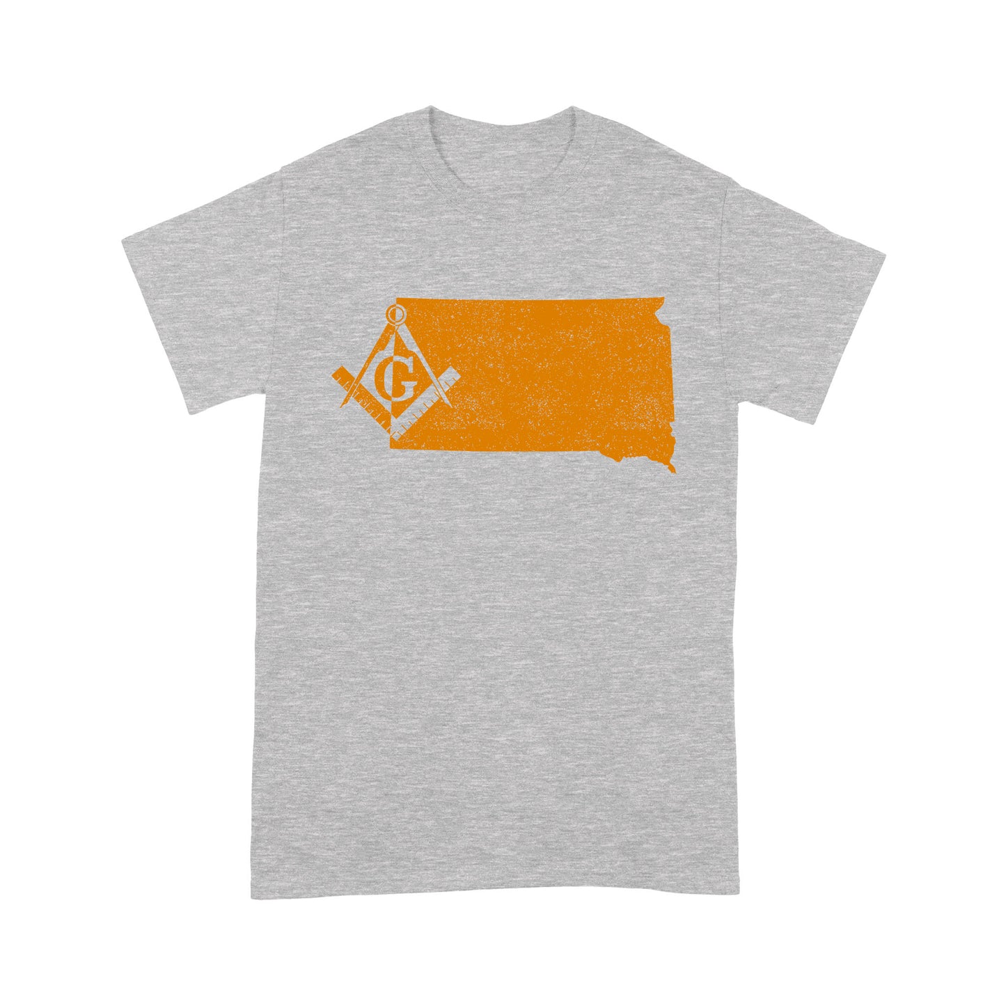 South Dakota Freemason State Map Square & Compass Symbol - T Shirt