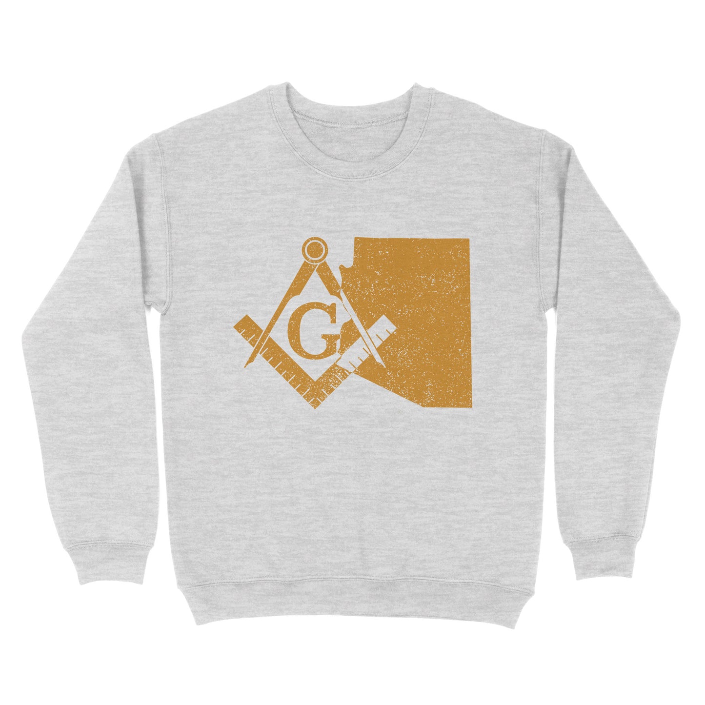 Arizona Freemason State Map Square & Compass Symbol - Sweatshirt